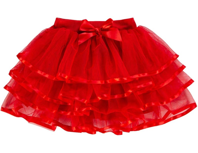 Tortoise & Rabbit Little Girls and Big Girls Tulle Tutu Skirt,Red,9-12 Years - Image 1